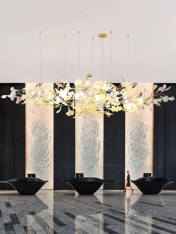 Gingko Chandelier Style K β Handcrafted Porcelain Light Fixture | Vinlighting | Vinlighting