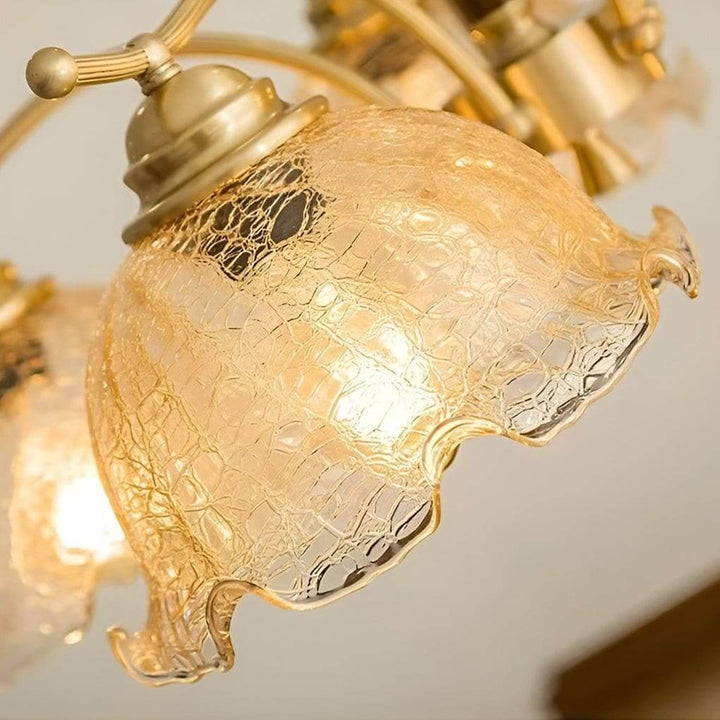 Glavon Chandelier - Contemporary Glass Metal Wood Light