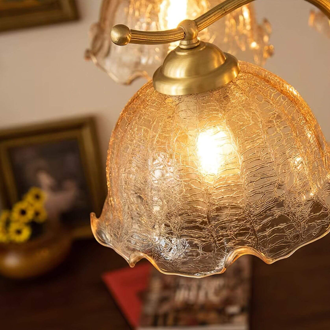 Glavon Chandelier - Contemporary Glass Metal Wood Light