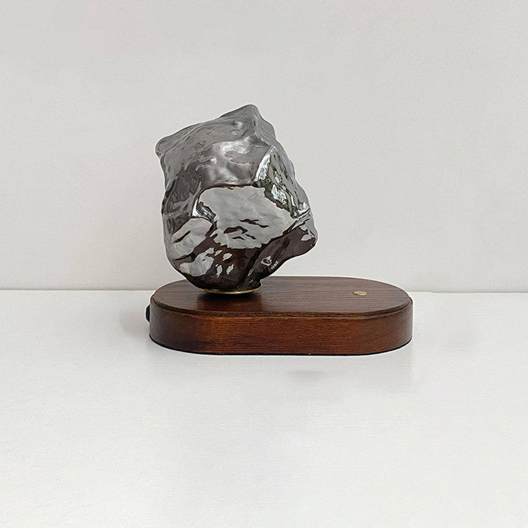 Ice Stone Rechargeable Table Lamp on a wooden base, perfect for bedside, coffee table, or as a touch lamp for dining.