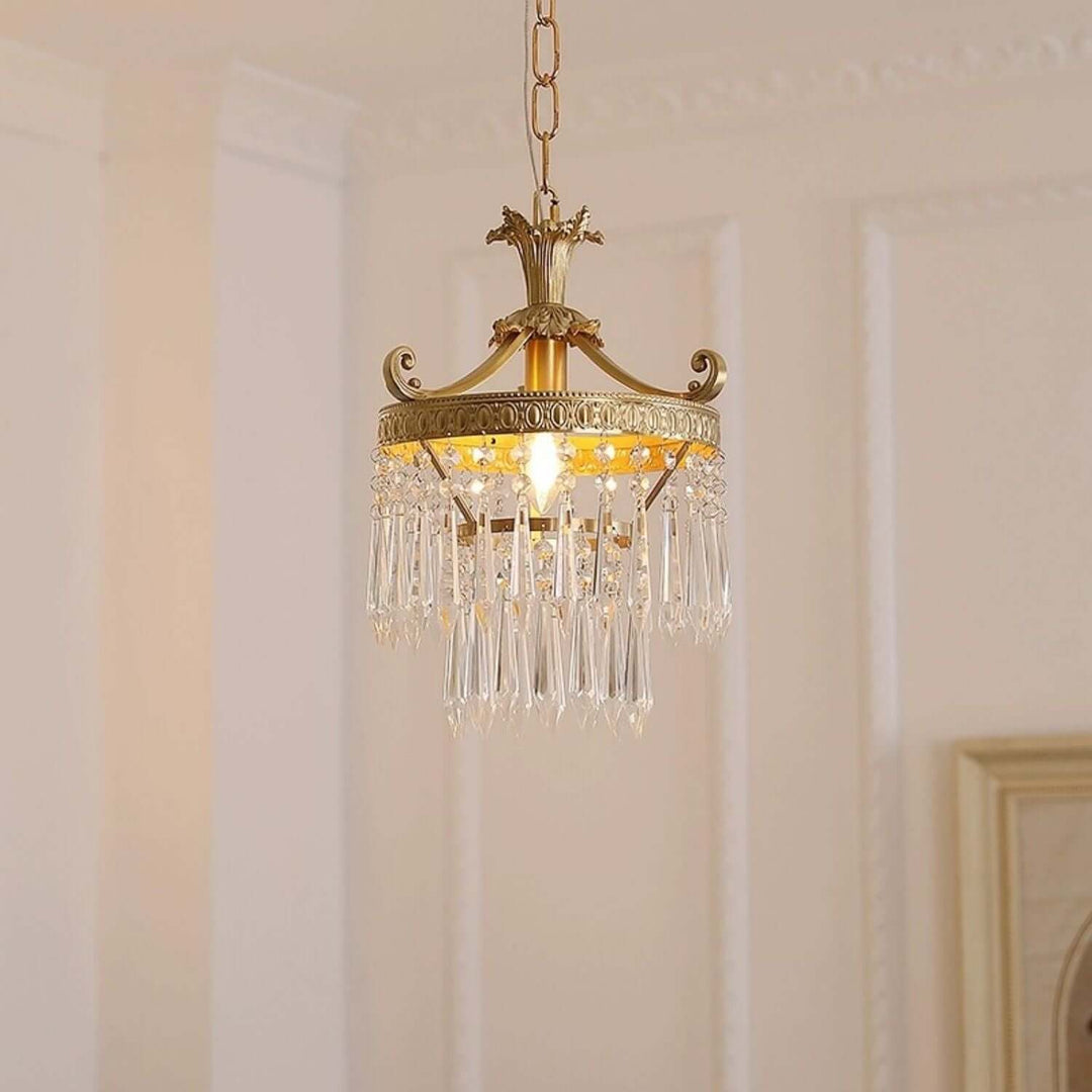Jalsuma Chandelier – Elegant Crystal & Brass Lighting for Dining Tables