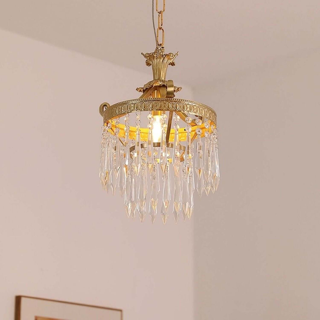 Jalsuma Chandelier – Elegant Crystal & Brass Lighting for Dining Tables
