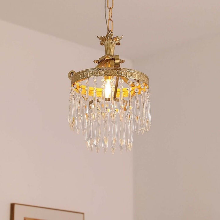 Jalsuma Chandelier – Elegant Crystal & Brass Lighting for Dining Tables