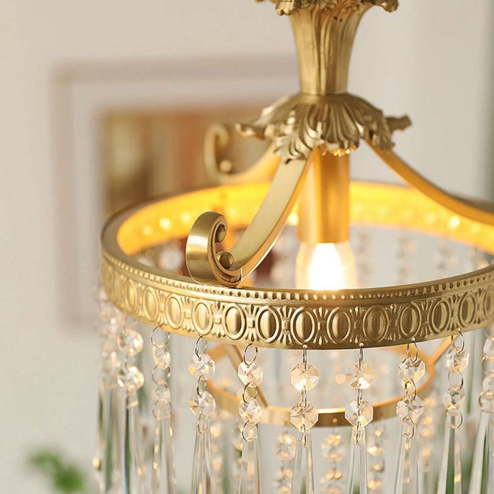 Jalsuma Chandelier – Elegant Crystal & Brass Lighting for Dining Tables