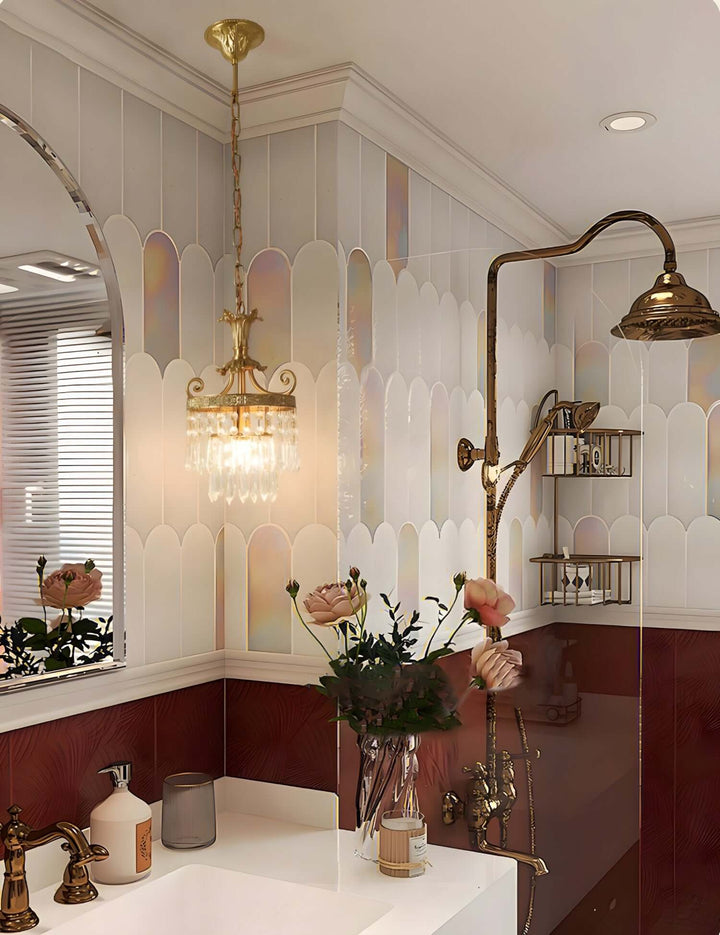 Jalsuma Chandelier – Elegant Crystal & Brass Lighting for Dining Tables