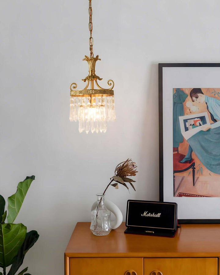Jalsuma Chandelier – Elegant Crystal & Brass Lighting for Dining Tables