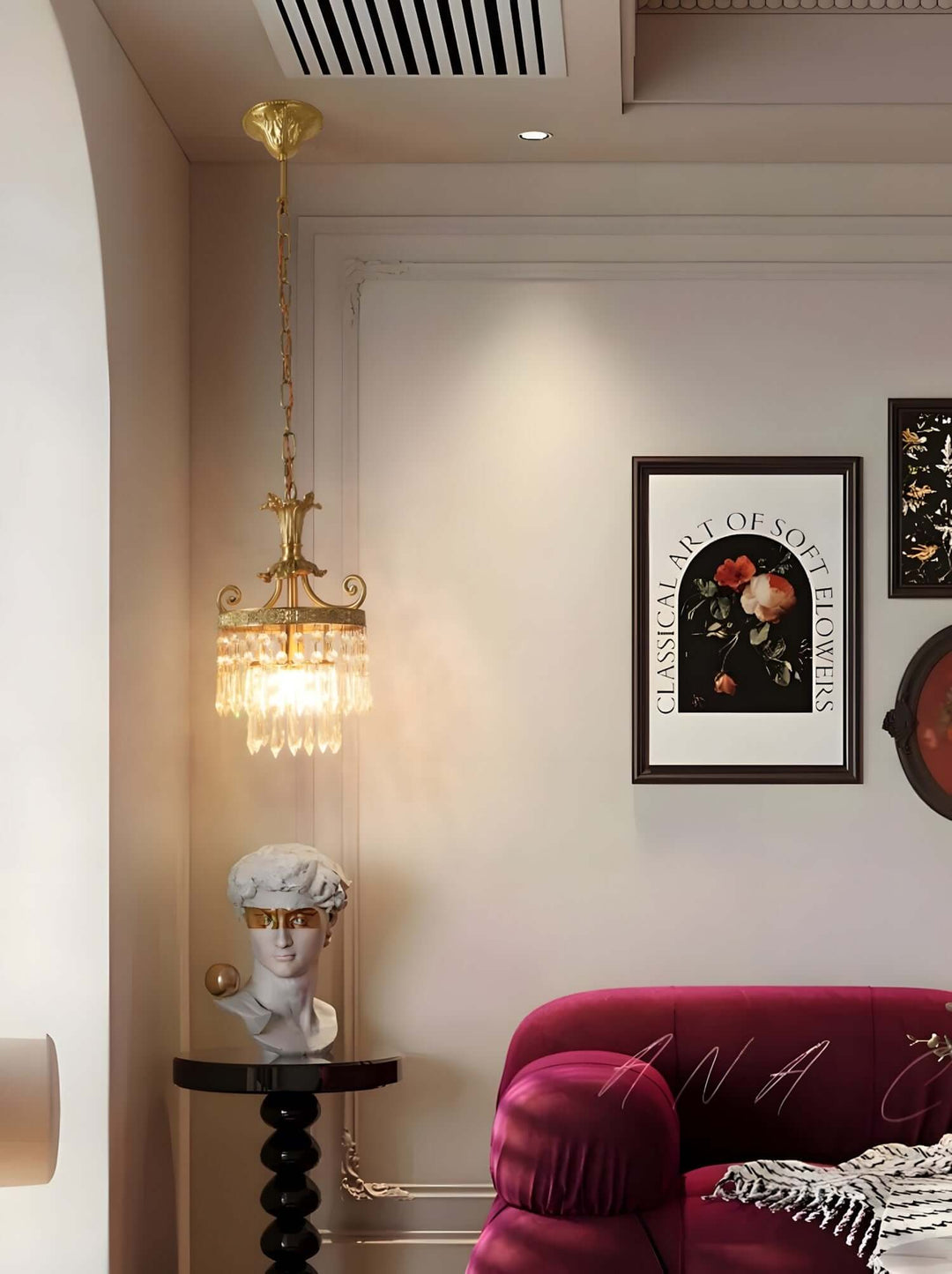 Jalsuma Chandelier – Elegant Crystal & Brass Lighting for Dining Tables