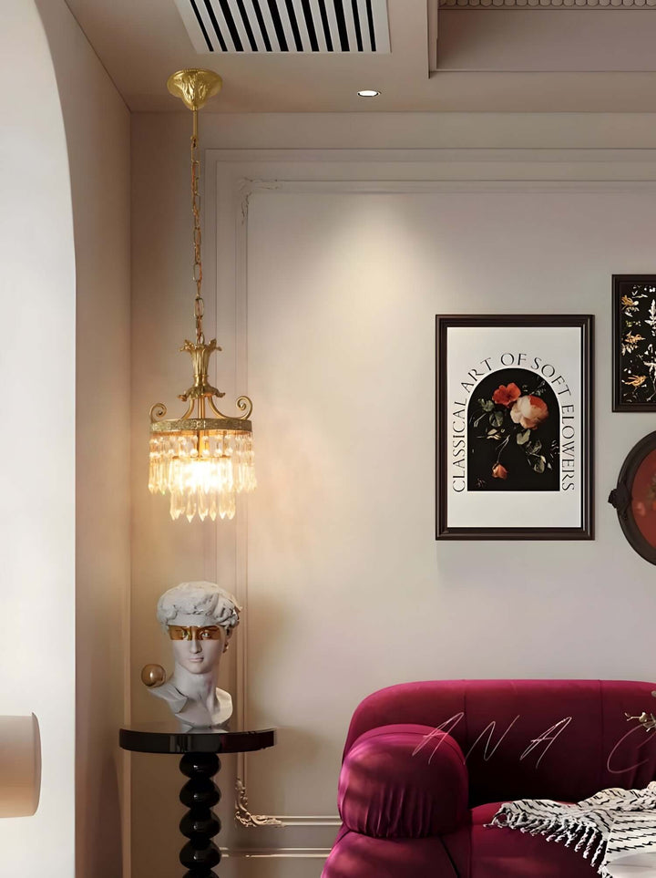 Jalsuma Chandelier – Elegant Crystal & Brass Lighting for Dining Tables