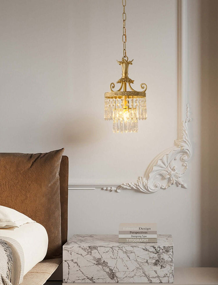 Jalsuma Chandelier – Elegant Crystal & Brass Lighting for Dining Tables