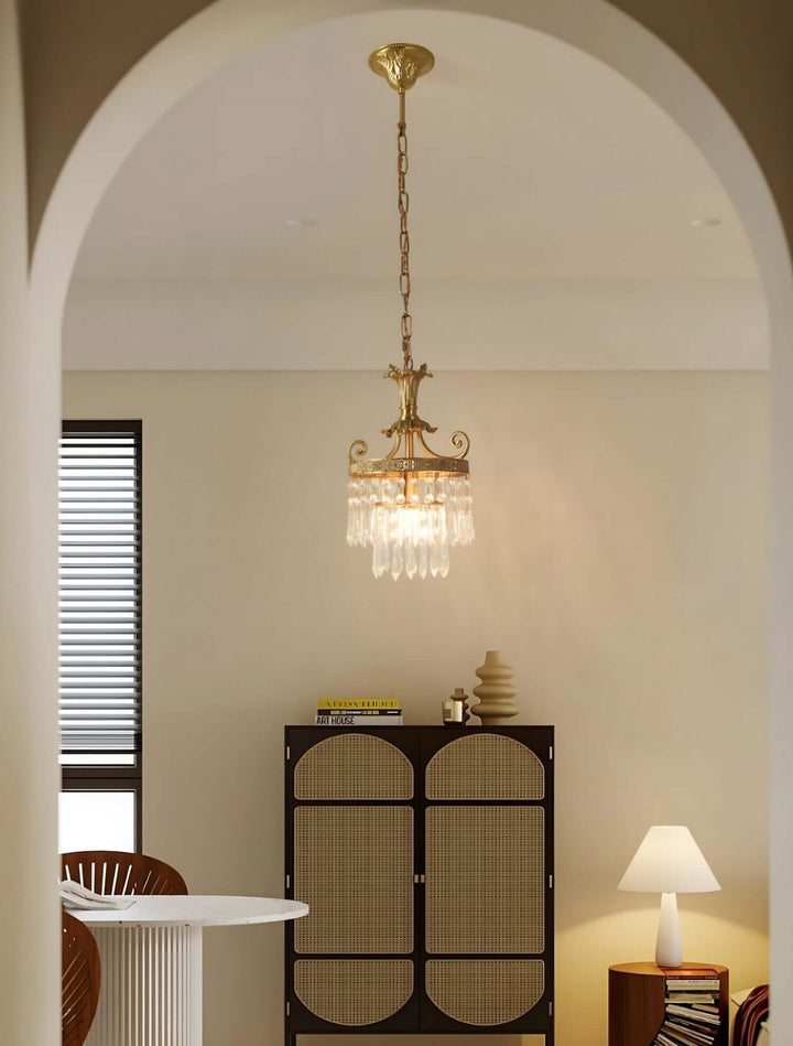 Jalsuma Chandelier – Elegant Crystal & Brass Lighting for Dining Tables