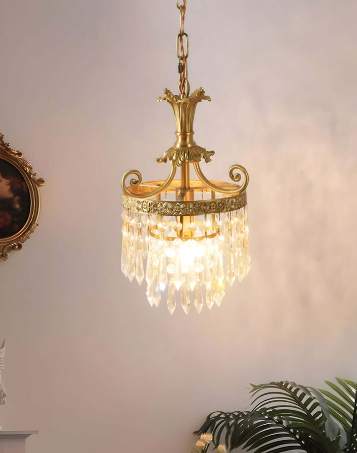 Jalsuma Chandelier – Elegant Crystal & Brass Lighting for Dining Tables