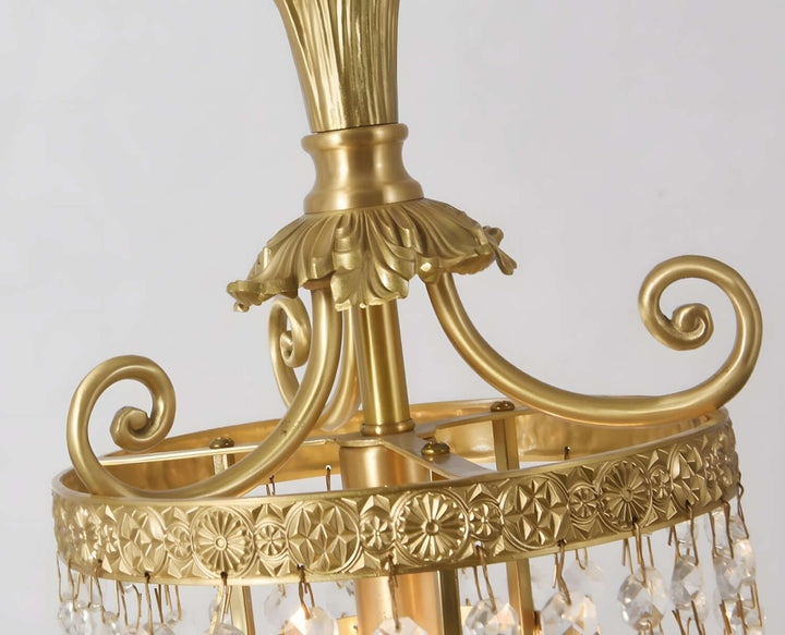 Jalsuma Chandelier – Elegant Crystal & Brass Lighting for Dining Tables