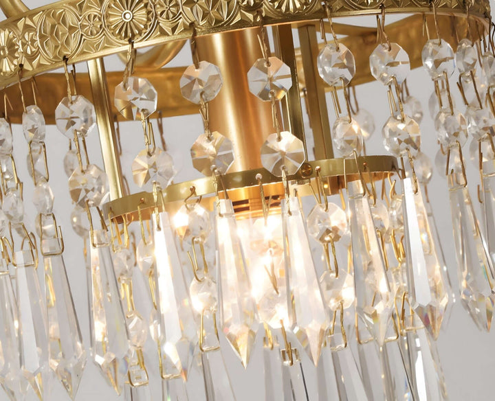 Jalsuma Chandelier – Elegant Crystal & Brass Lighting for Dining Tables