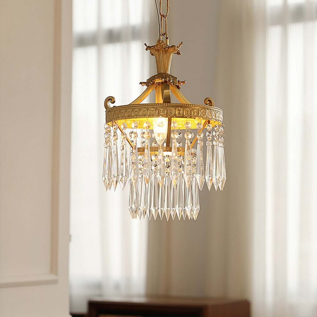 Jalsuma Chandelier – Elegant Crystal & Brass Lighting for Dining Tables