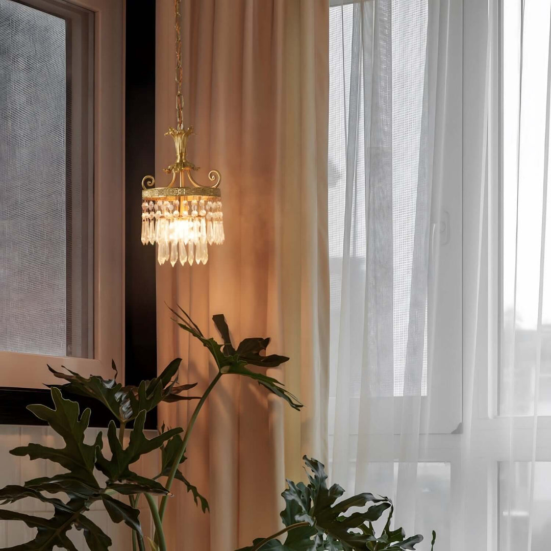 Jalsuma Chandelier – Elegant Crystal & Brass Lighting for Dining Tables