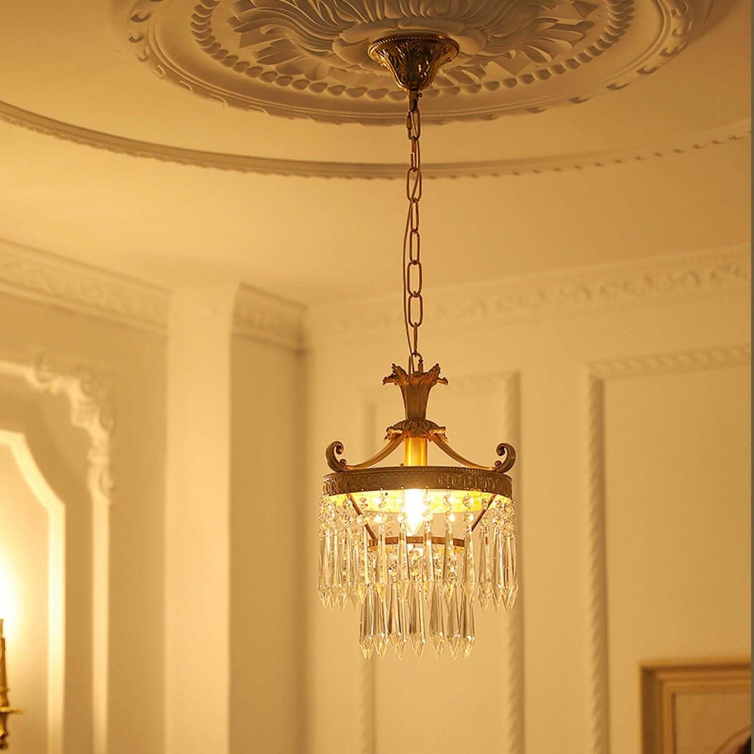 Jalsuma Chandelier – Elegant Crystal & Brass Lighting for Dining Tables