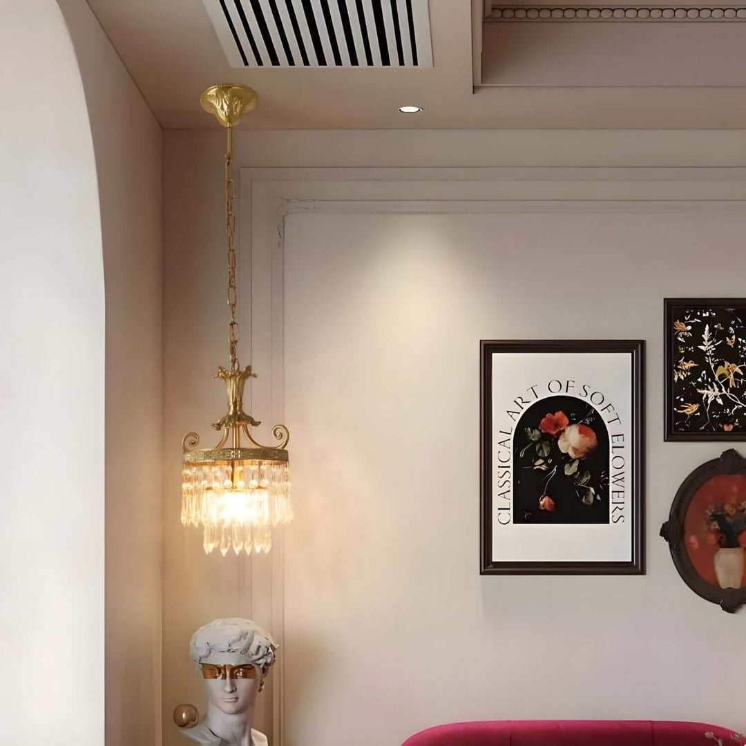 Jalsuma Chandelier – Elegant Crystal & Brass Lighting for Dining Tables