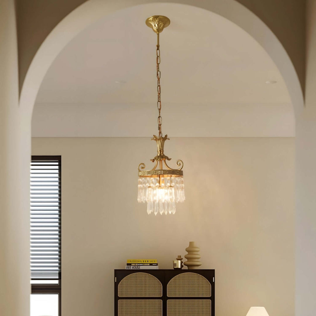 Jalsuma Chandelier – Elegant Crystal & Brass Lighting for Dining Tables