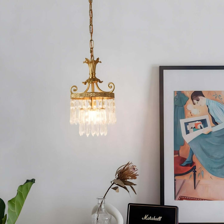Jalsuma Chandelier – Elegant Crystal & Brass Lighting for Dining Tables