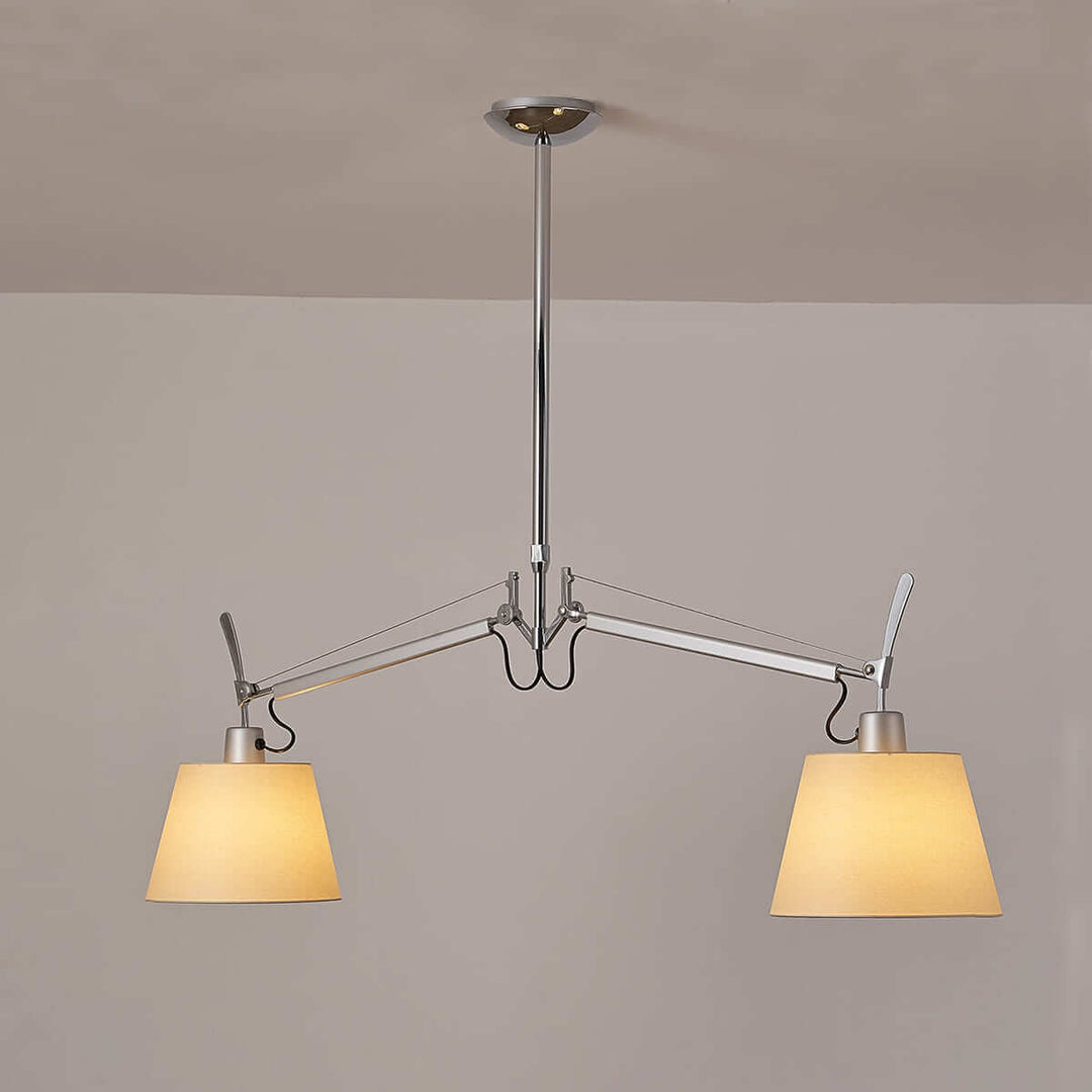 Kastel Chandelier - Modern Double-Head Swing Arm Parchment Lamp