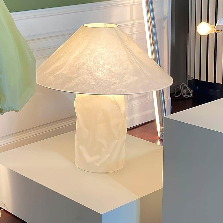 Minimal table lamp with white shade, perfect for bedroom bedside decor. Stylish and modern design, enhancing any interior.