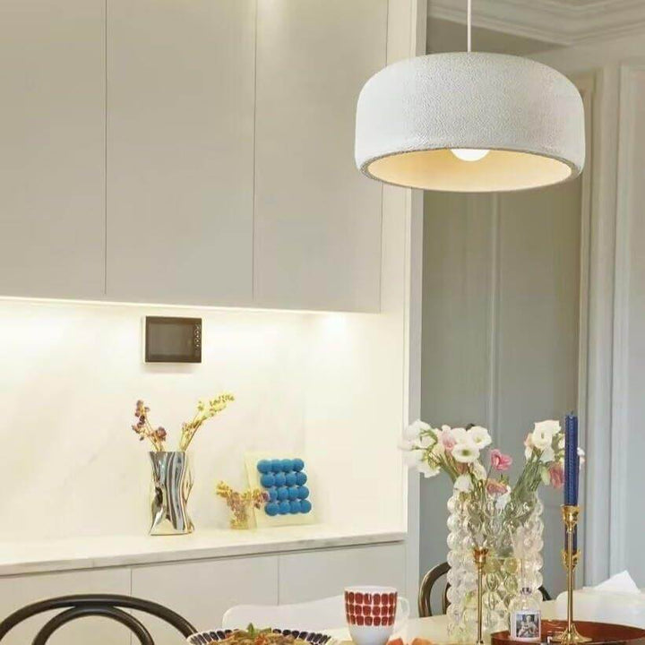 Large Rustic Resin Pendant Light - Round Hanging Lamp for Dining Room | Vinlighting | Vinlighting