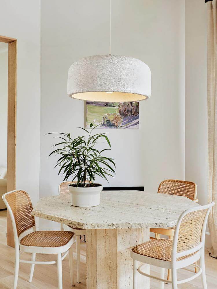 Large Rustic Resin Pendant Light - Round Hanging Lamp for Dining Room | Vinlighting | Vinlighting