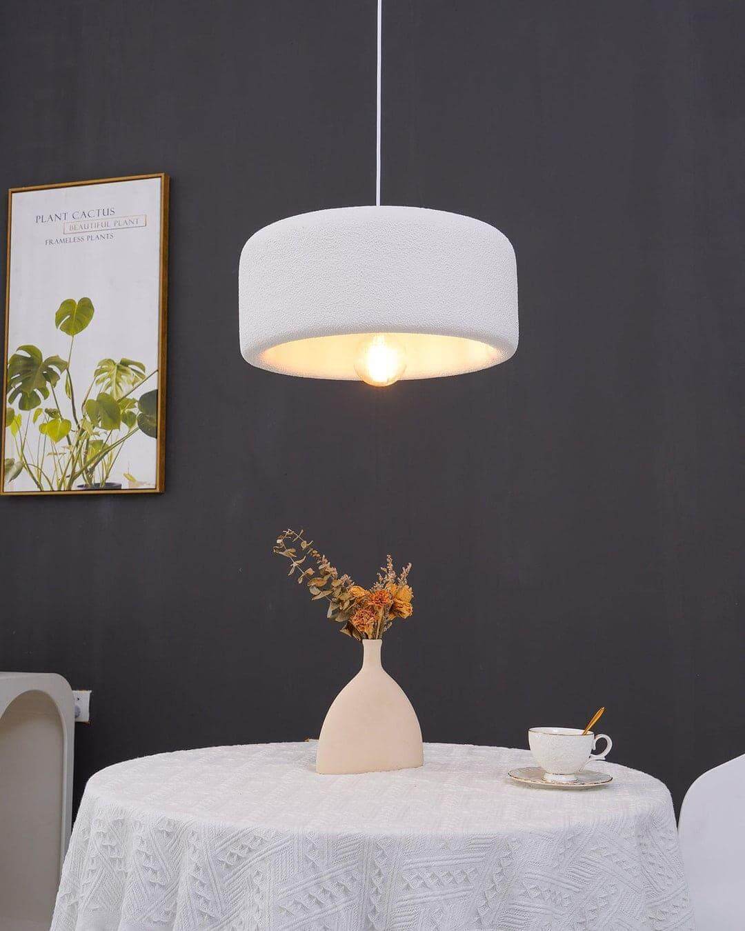 Large Rustic Resin Pendant Light - Round Hanging Lamp for Dining Room | Vinlighting | Vinlighting