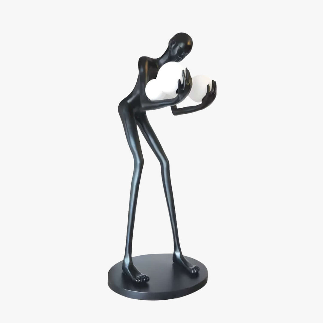 Light Guardian Floor Lamp: Art Deco resin sculpture, stylish decorative ornament for living room, 180cm tall.