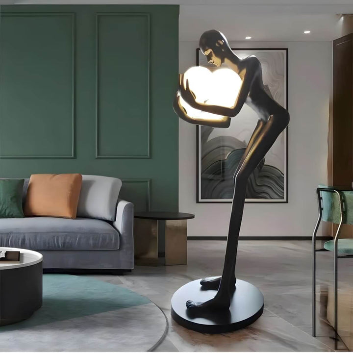 Art Deco Light Guardian Floor Lamp, resin sculpture, decorative ornament for living room, 180cm tall design.
