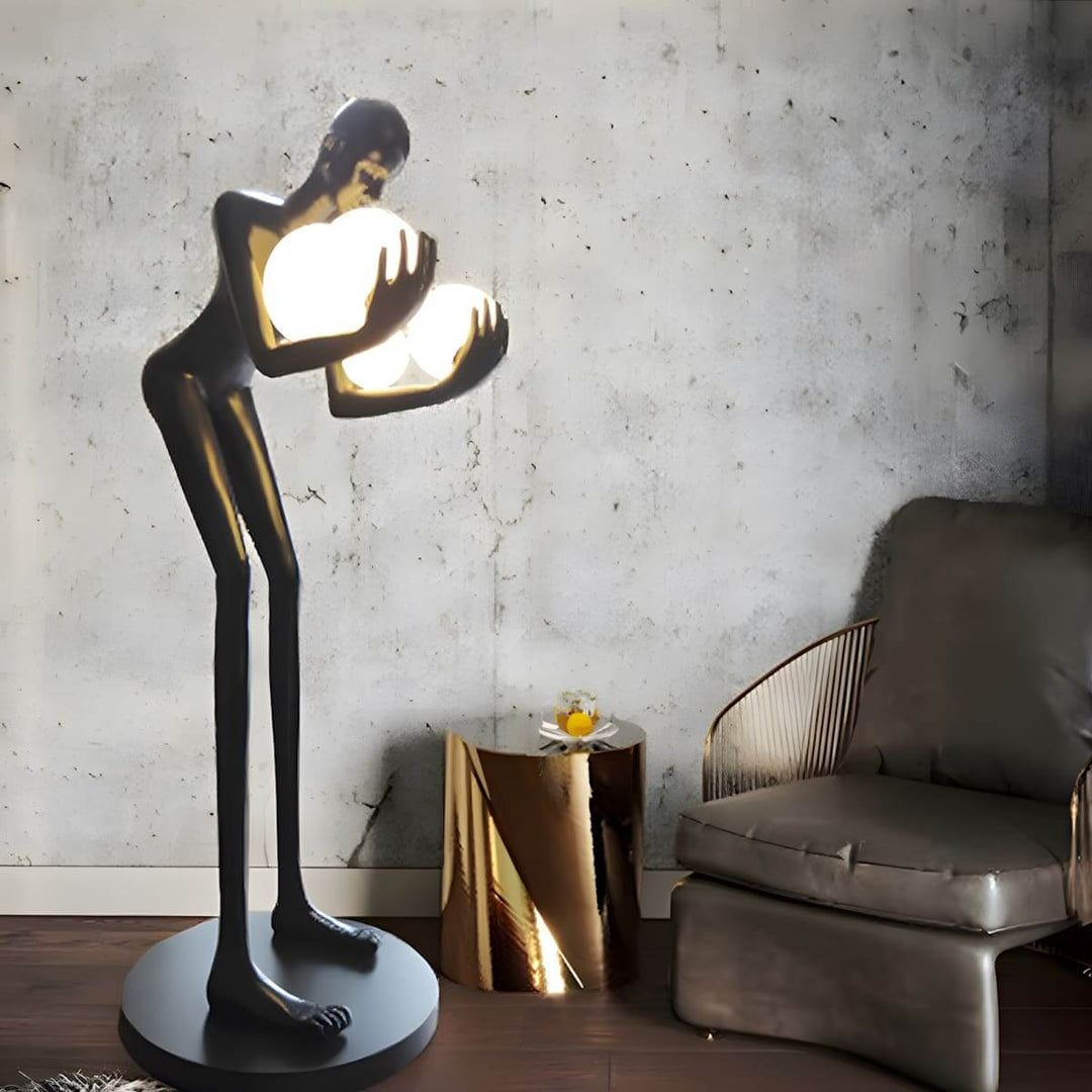 Light Guardian Floor Lamp, a resin sculpture in Art Deco style, perfect for living room decorations.