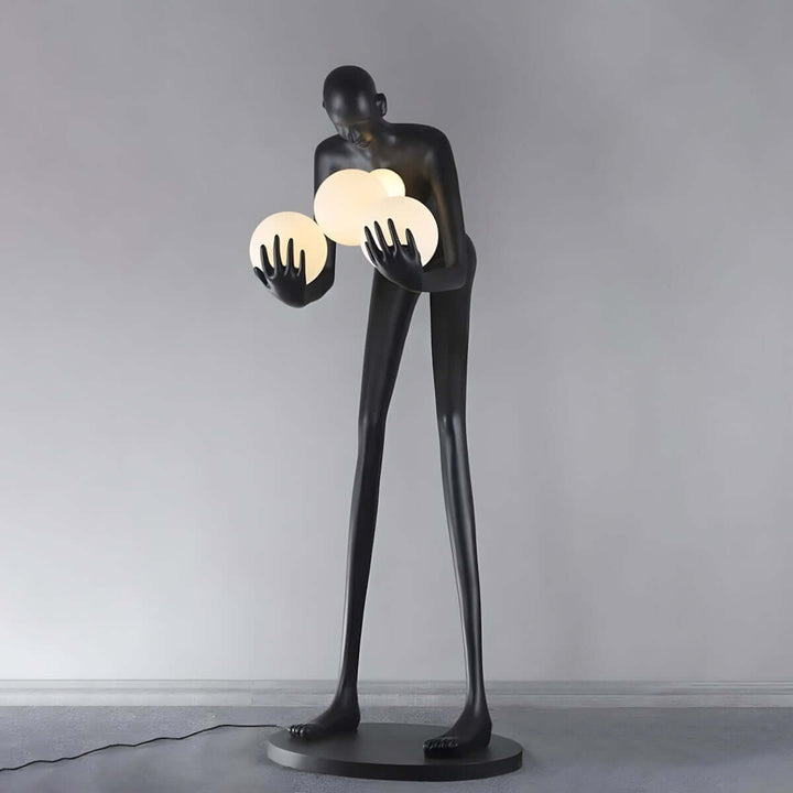 Light Guardian Floor Lamp, a sleek Art Deco resin sculpture, perfect for living room decorations.