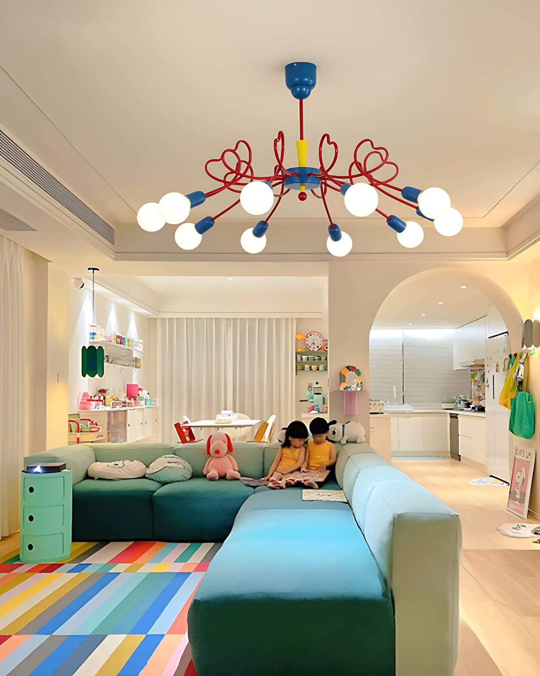 Lovina Chandelier - Contemporary Bedroom & Kids Room Glass Light