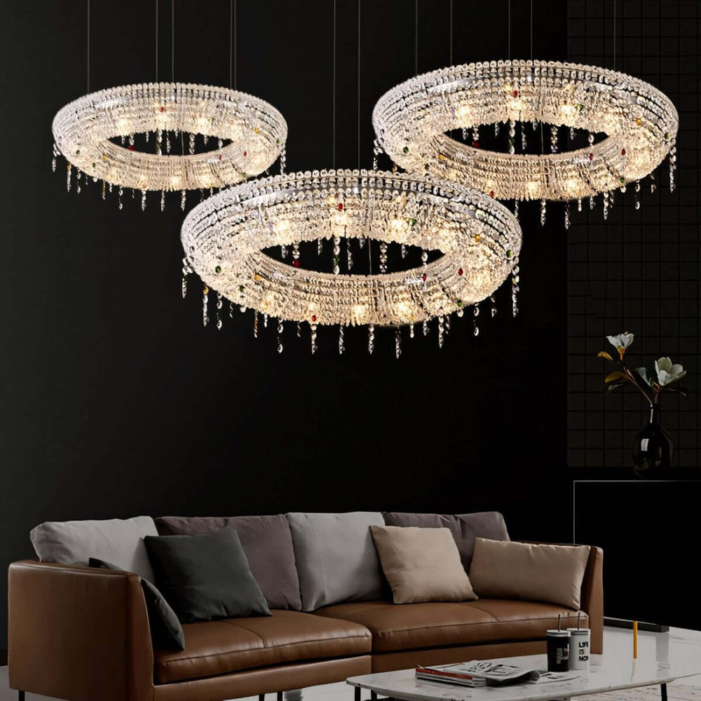 Lumori Chandelier Contemporary Round Luxury Crystal Pendant