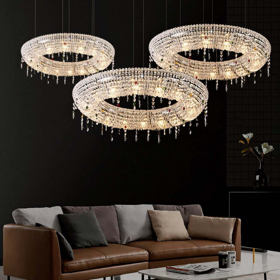 Lumori Chandelier Contemporary Round Luxury Crystal Pendant
