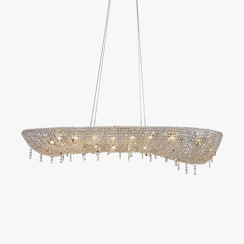 Lumori Oval Chandelier Contemporary Luxury Crystal Dining Pendant
