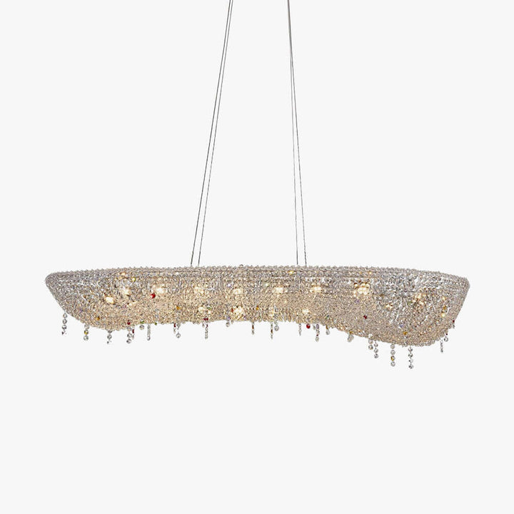 Lumori Oval Chandelier Contemporary Luxury Crystal Dining Pendant