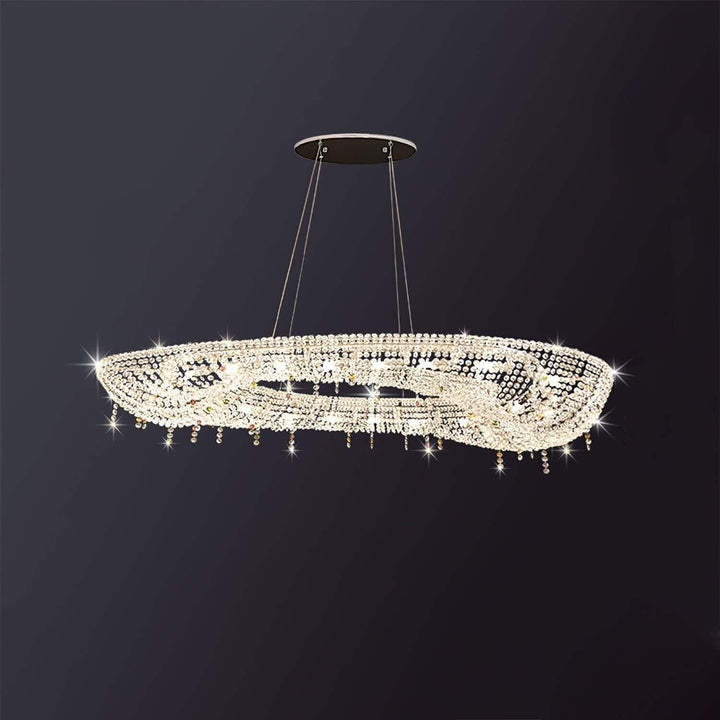 Lumori Oval Chandelier Contemporary Luxury Crystal Dining Pendant