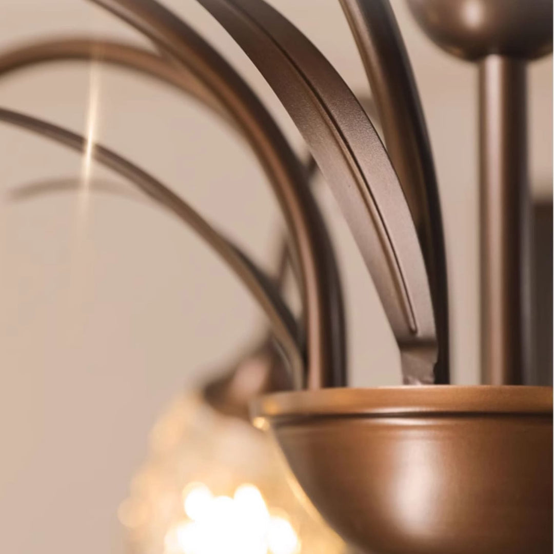 Lunava Chandelier – Mid Century Modern Antique Brass Fixture