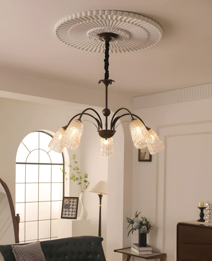Lunava Chandelier – Mid Century Modern Antique Brass Fixture