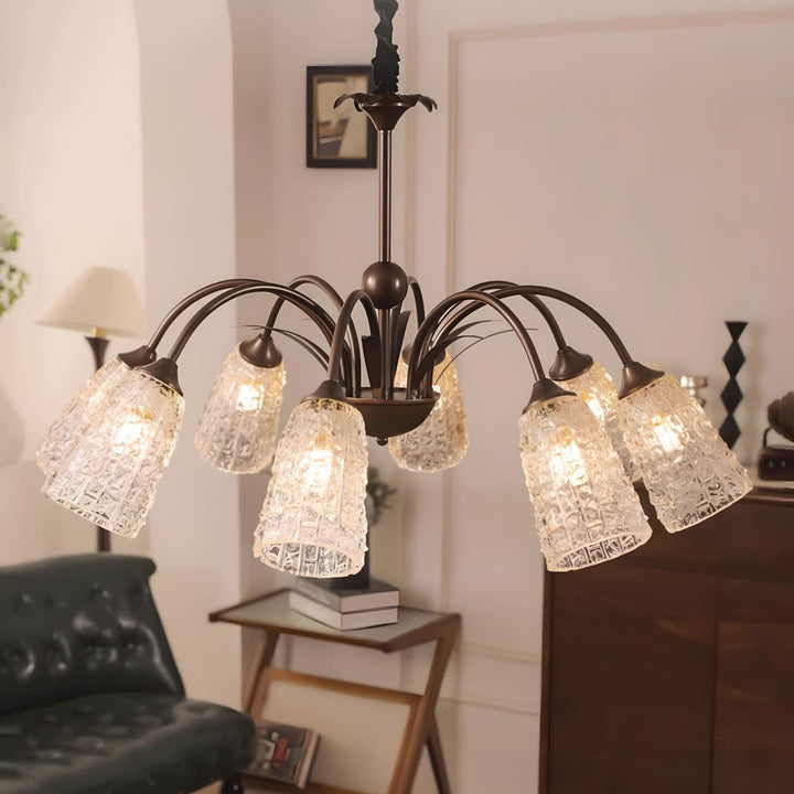 Lunava Chandelier – Mid Century Modern Antique Brass Fixture