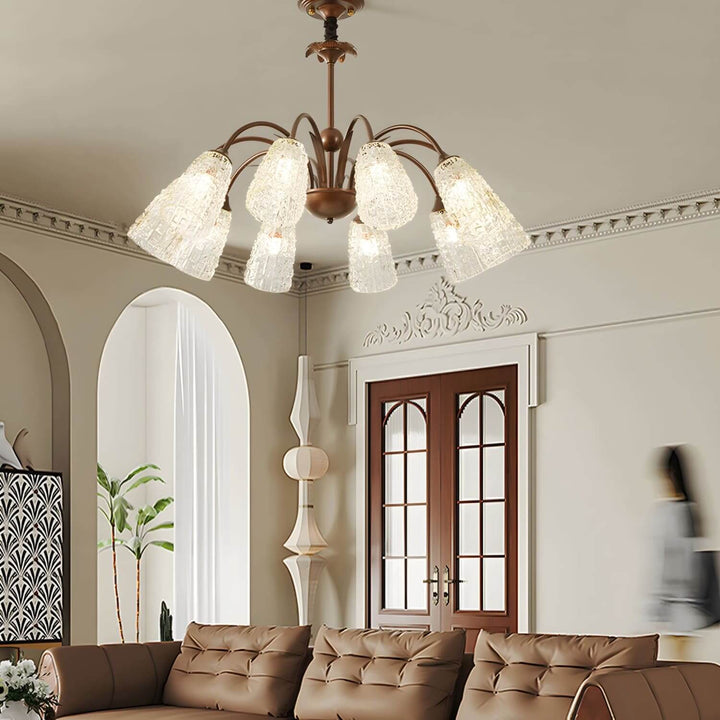 Lunava Chandelier – Mid Century Modern Antique Brass Fixture