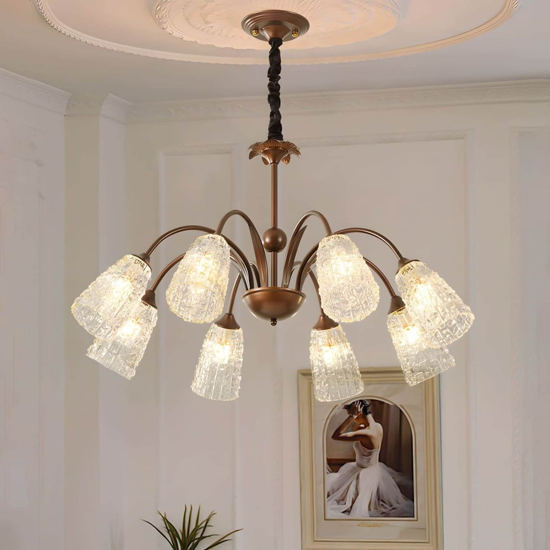 Lunava Chandelier – Mid Century Modern Antique Brass Fixture