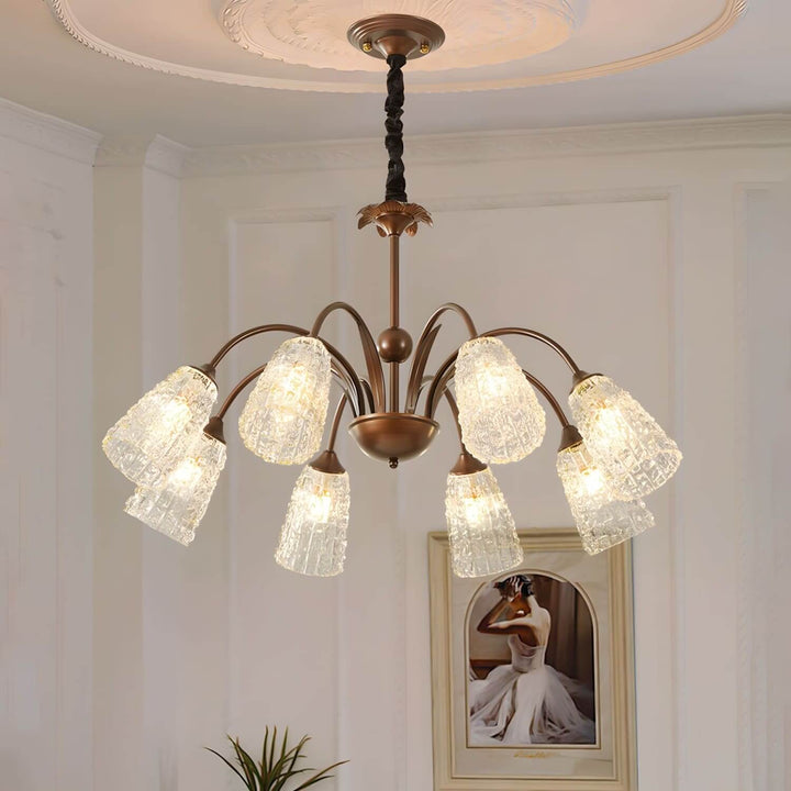 Lunava Chandelier – Mid Century Modern Antique Brass Fixture
