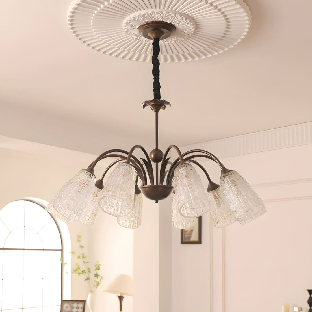 Lunava Chandelier – Mid Century Modern Antique Brass Fixture