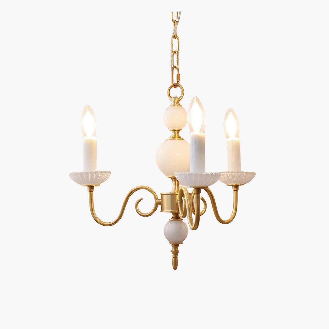 Lunelle Chandelier - Mid Century Ceramic Candle Dining Light