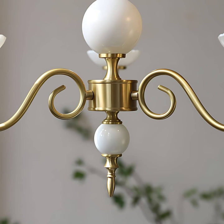 Lunelle Chandelier - Mid Century Ceramic Candle Dining Light