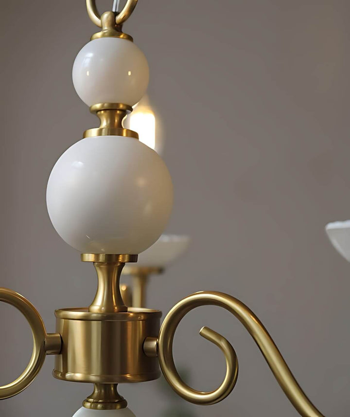 Lunelle Chandelier - Mid Century Ceramic Candle Dining Light