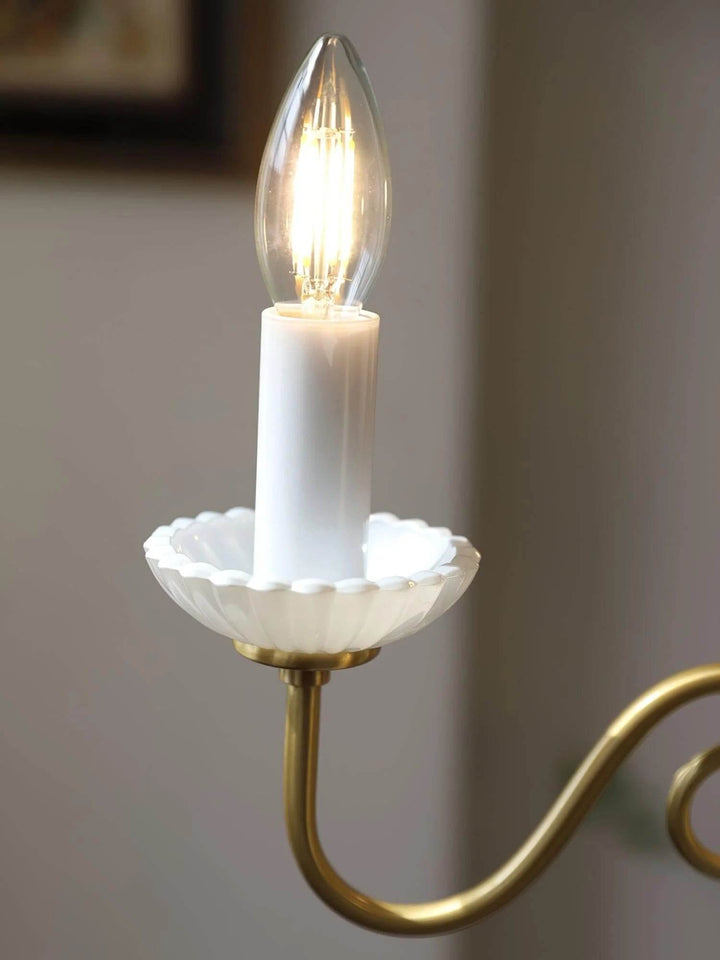 Lunelle Chandelier - Mid Century Ceramic Candle Dining Light