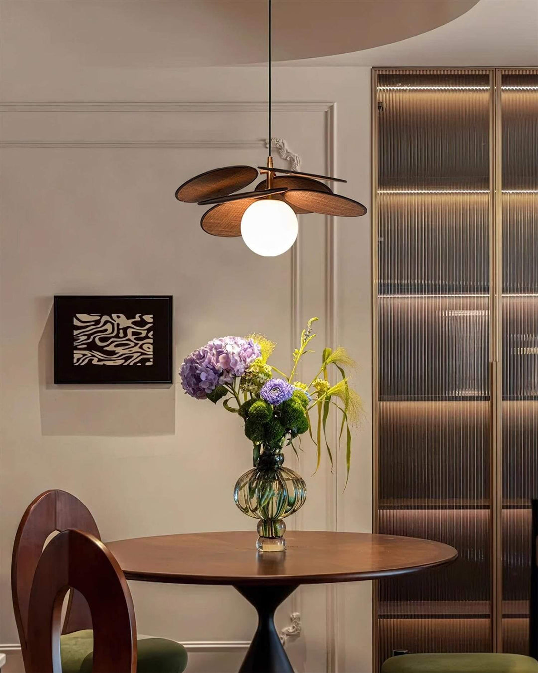 Lunetra Chandelier – Contemporary Metal and Glass Bedroom Light